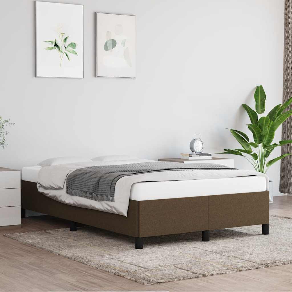 Bettgestell ohne Matratze Dunkelbraun 120x190 cm Stoff