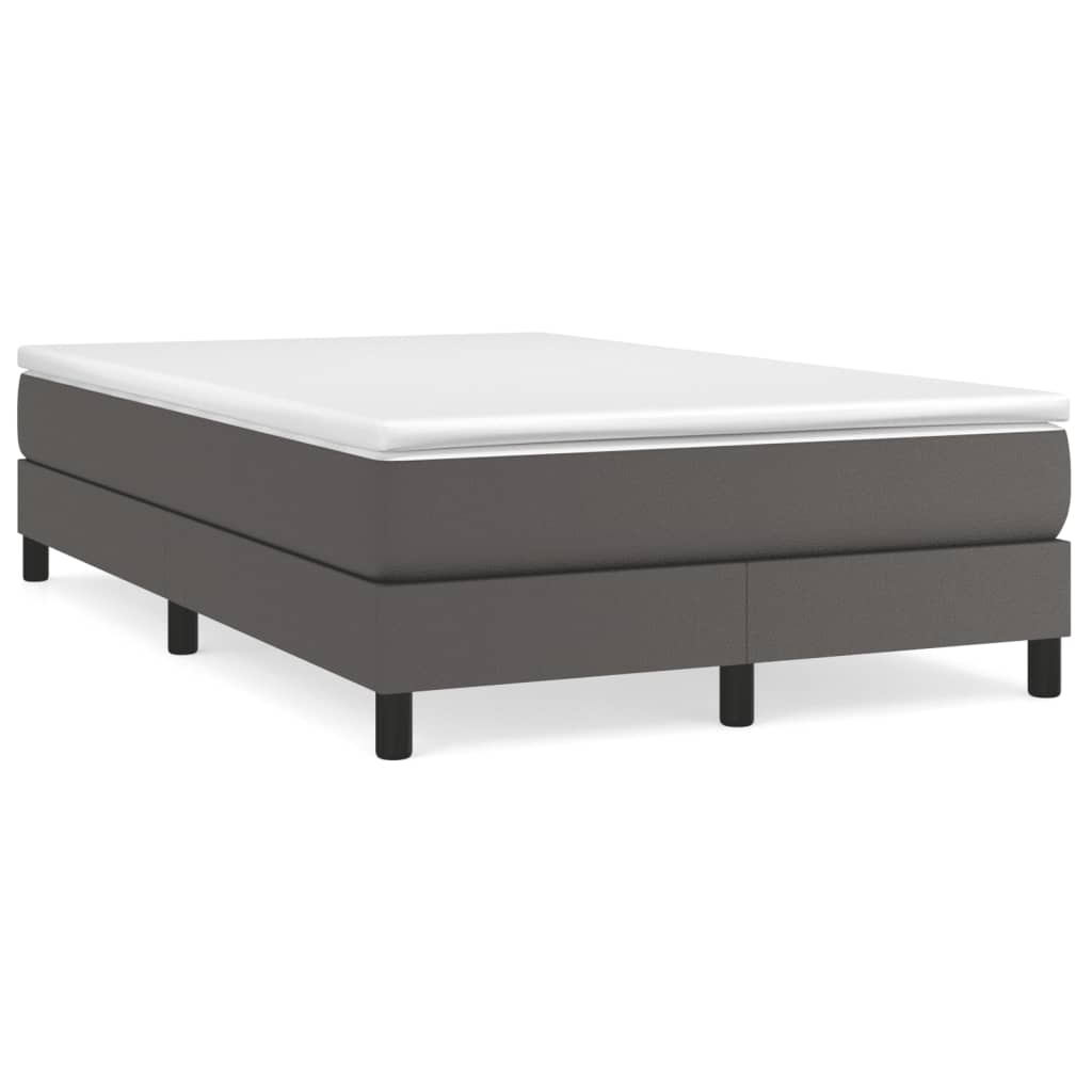 Boxspringbett mit Matratze Grau 120x190 cm Kunstleder