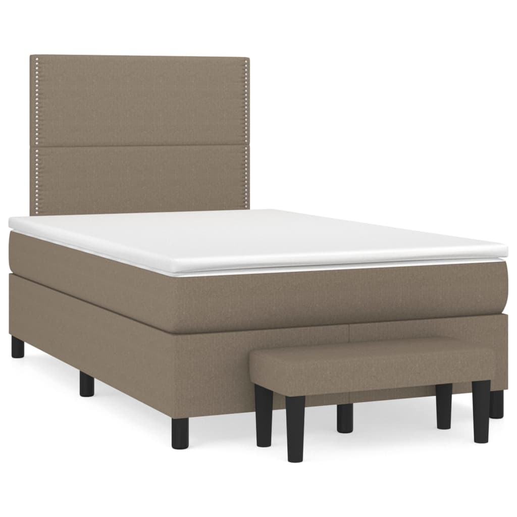 Boxspringbett mit Matratze Taupe 120x190 cm Stoff