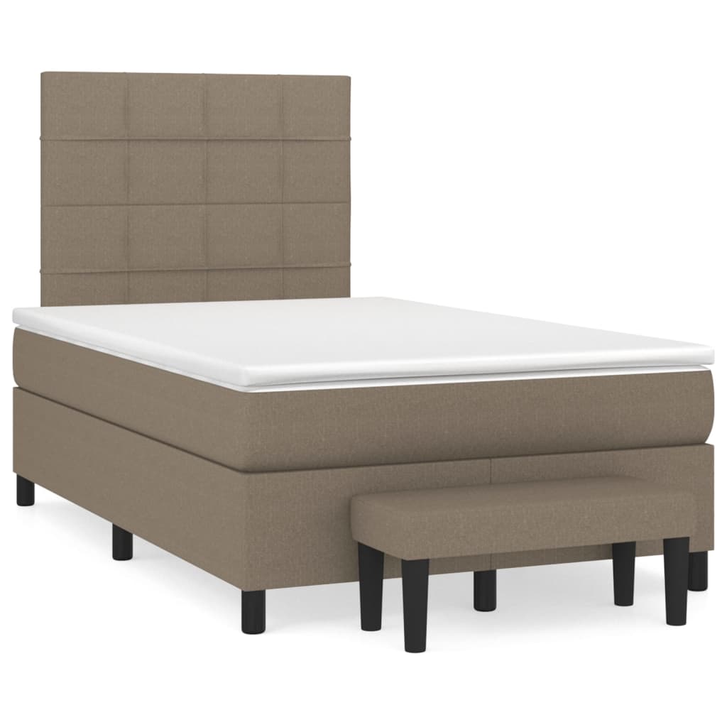 Boxspringbett mit Matratze Taupe 120x190 cm Stoff