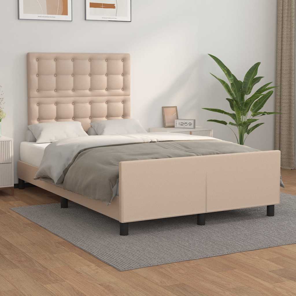 Bettgestell ohne Matratze Cappuccino-Braun 120x190cm Kunstleder