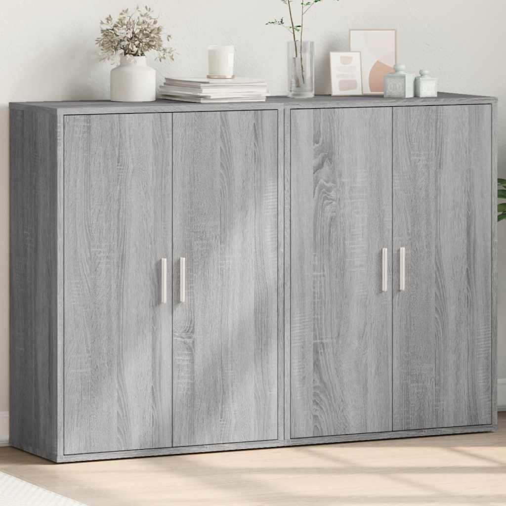 Sideboards 2 Stk. Grau Sonoma 60x31x84 cm Holzwerkstoff