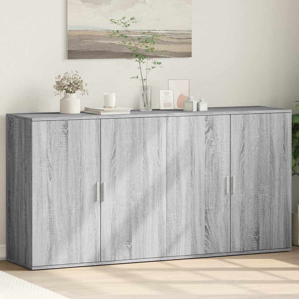 Sideboards 2 Stk. Grau Sonoma 79x38x80 cm Holzwerkstoff