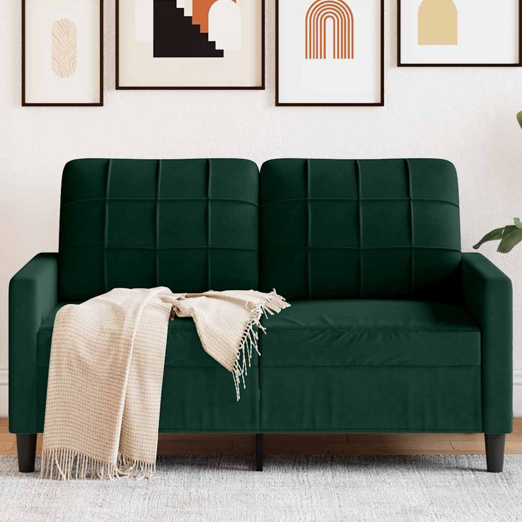 2-Sitzer-Sofa Dunkelgrün 120 cm Samt
