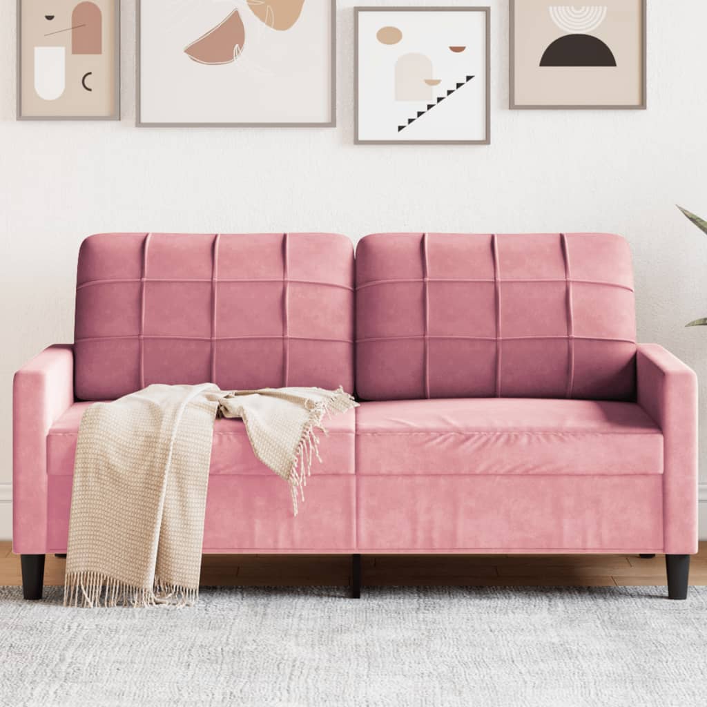 2-Sitzer-Sofa Rosa 140 cm Samt