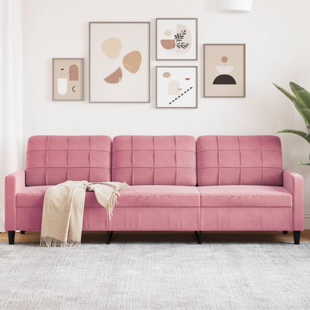 3-Sitzer-Sofa Rosa 210 cm Samt
