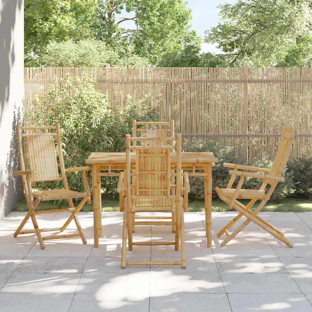 Klappstühle, 4 Stück, 53 x 66 x 99 cm, Bambus
