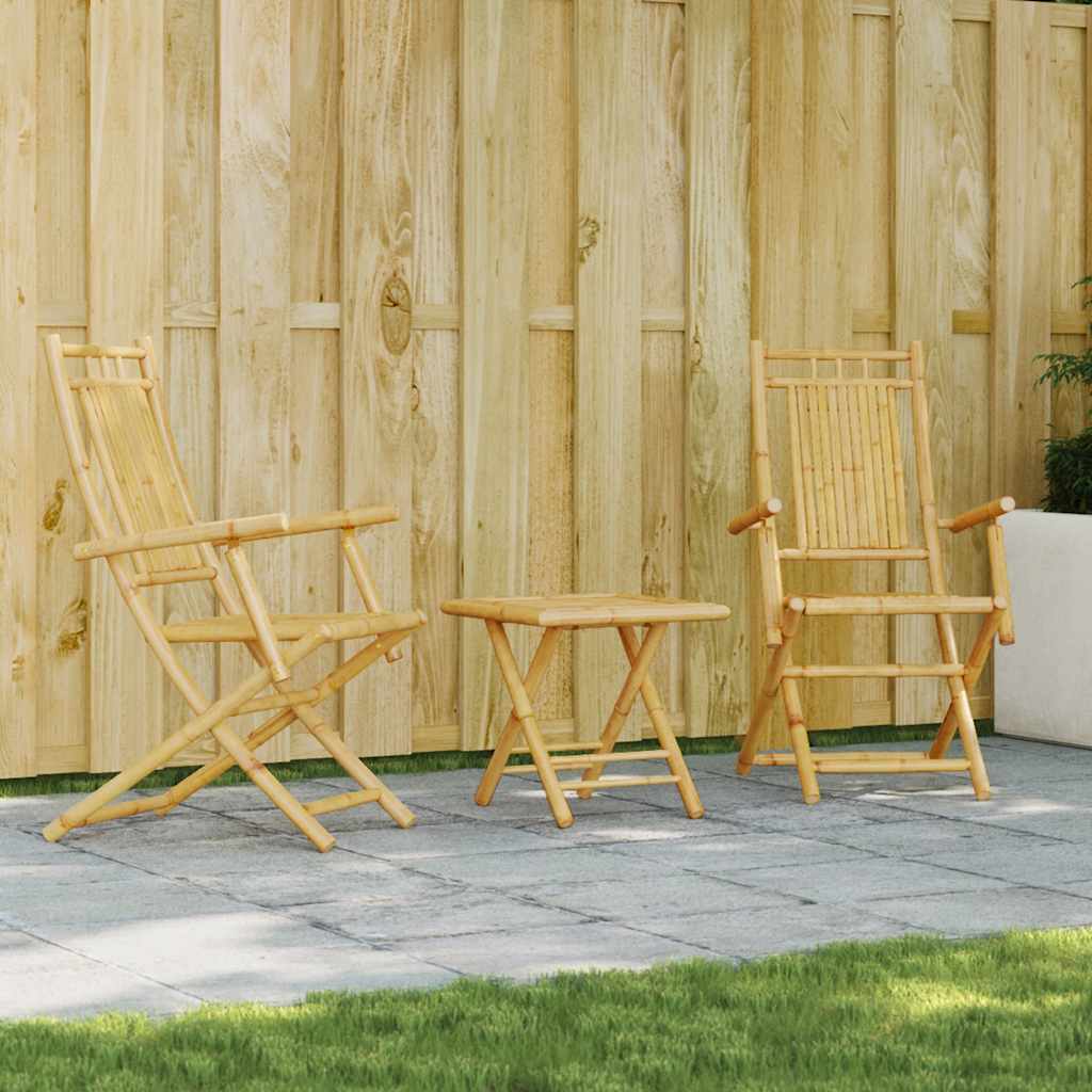 3-tlg. Bistro-Set Bambus