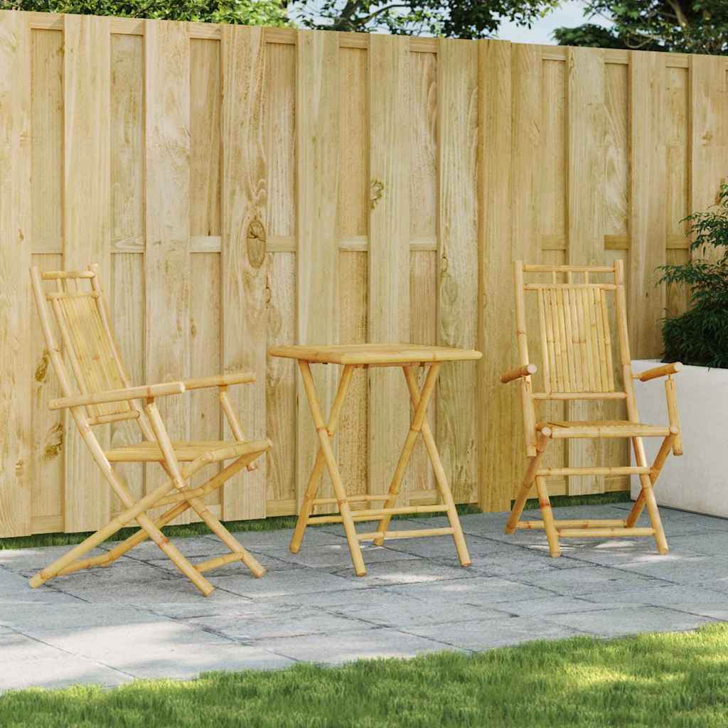 3-tlg. Bistro-Set Bambus