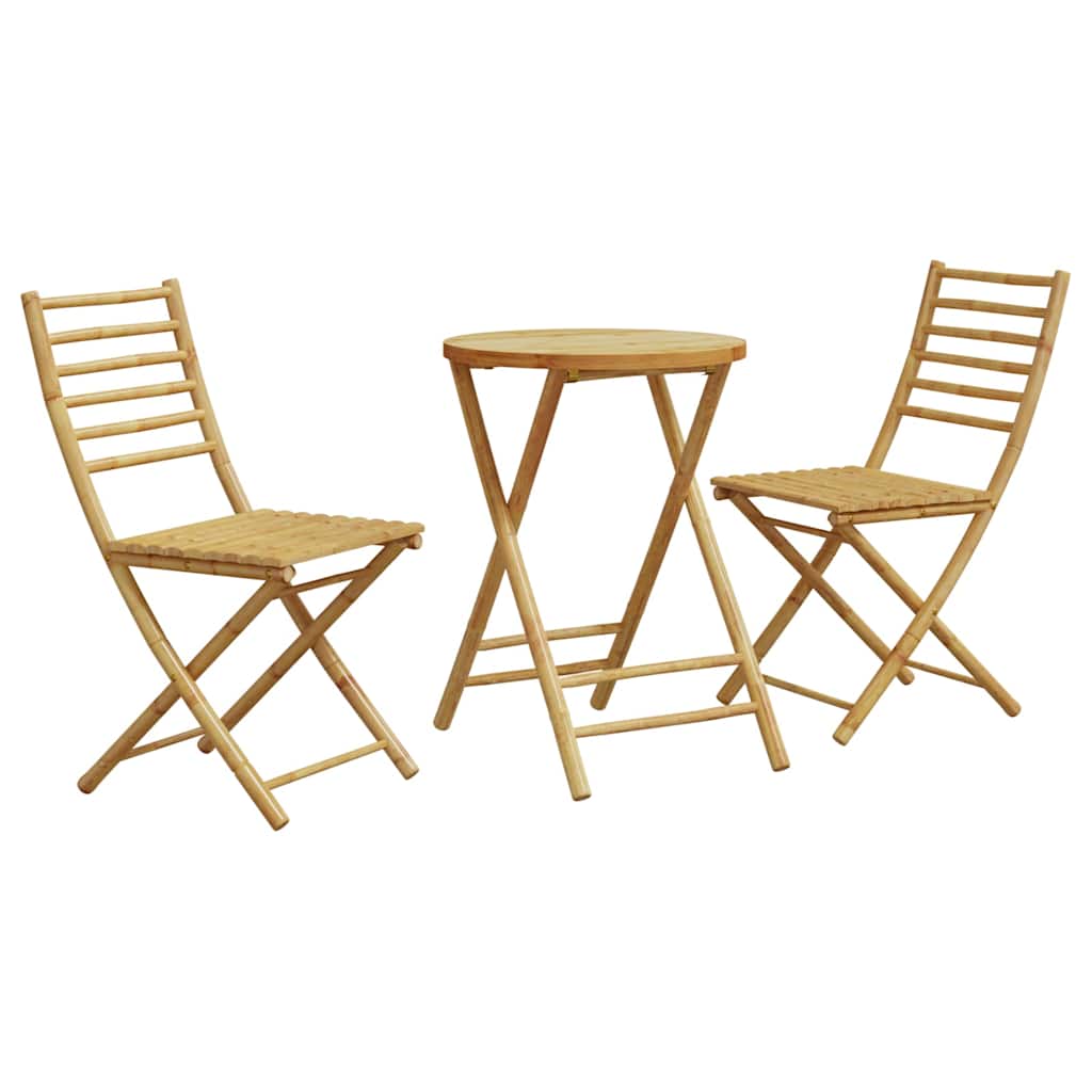 3-tlg. Bistro-Set Bambus