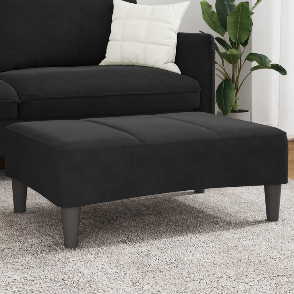 Fußhocker Schwarz 77x55x31 cm Samt