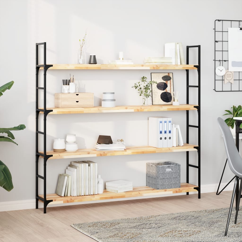 Schweberegale 4 Stk. 160x20x4 cm Massivholz Akazie Unbehandelt