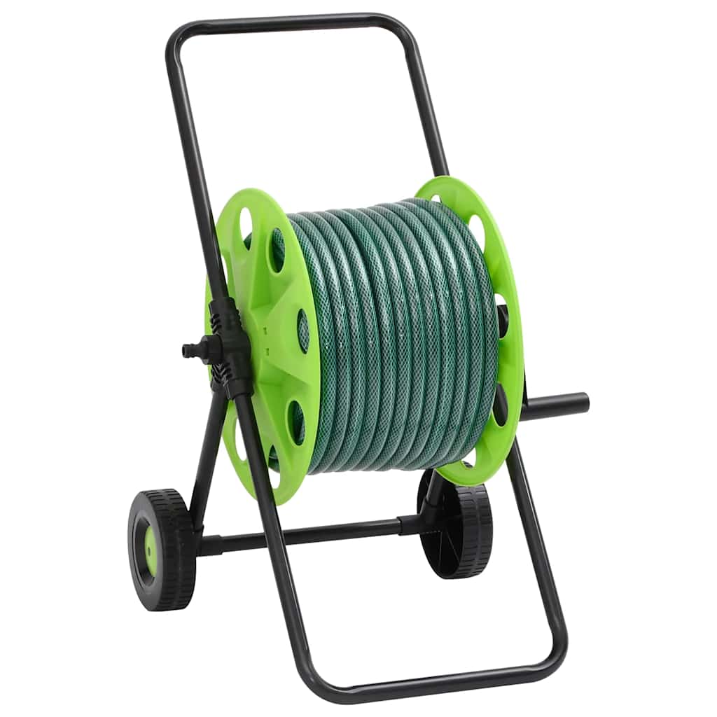 Schlauchwagen mit Schlauchanschluss-Set 0,5" 30 m PVC Grün