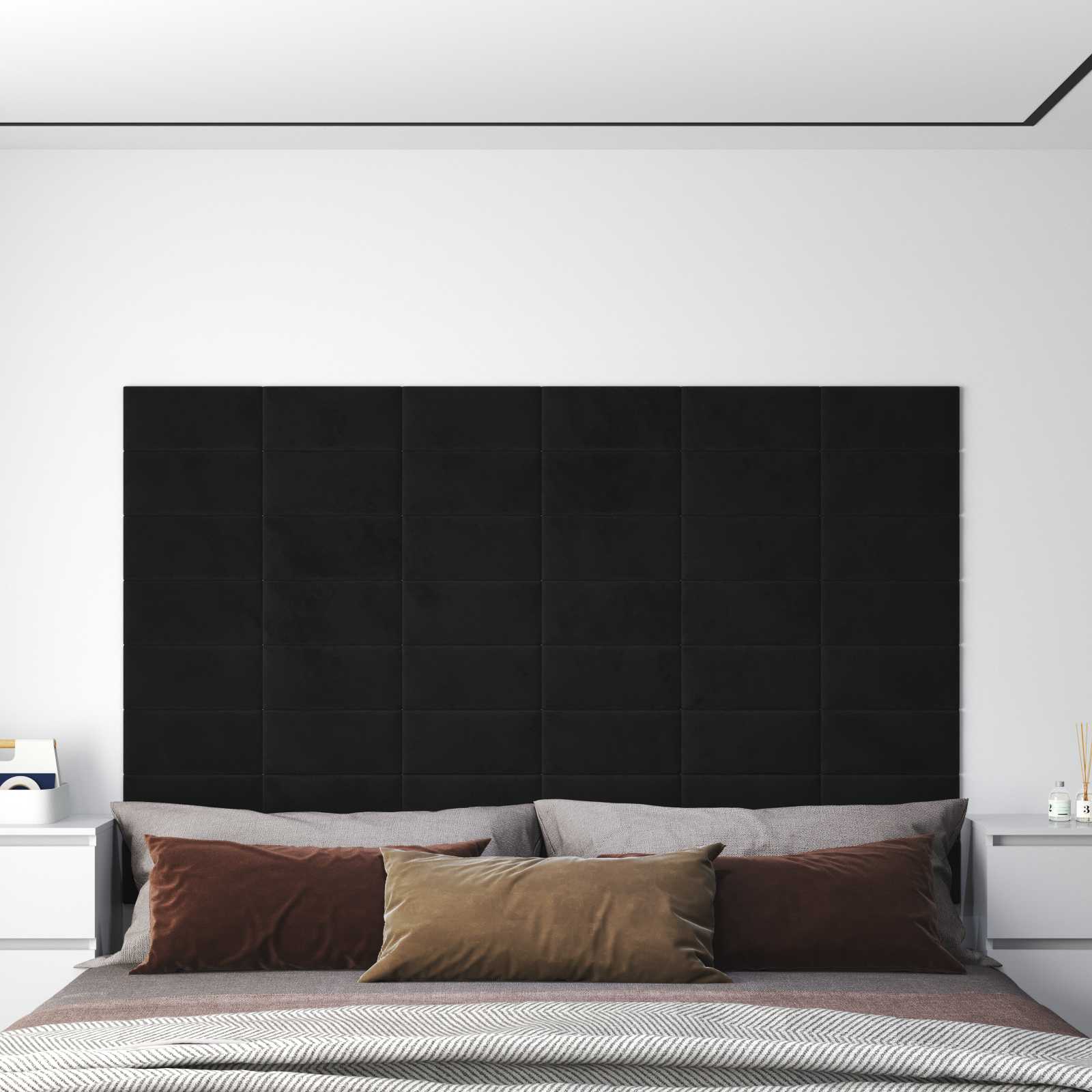 Wandkopfteilen 12 stk. Schwarz Samt