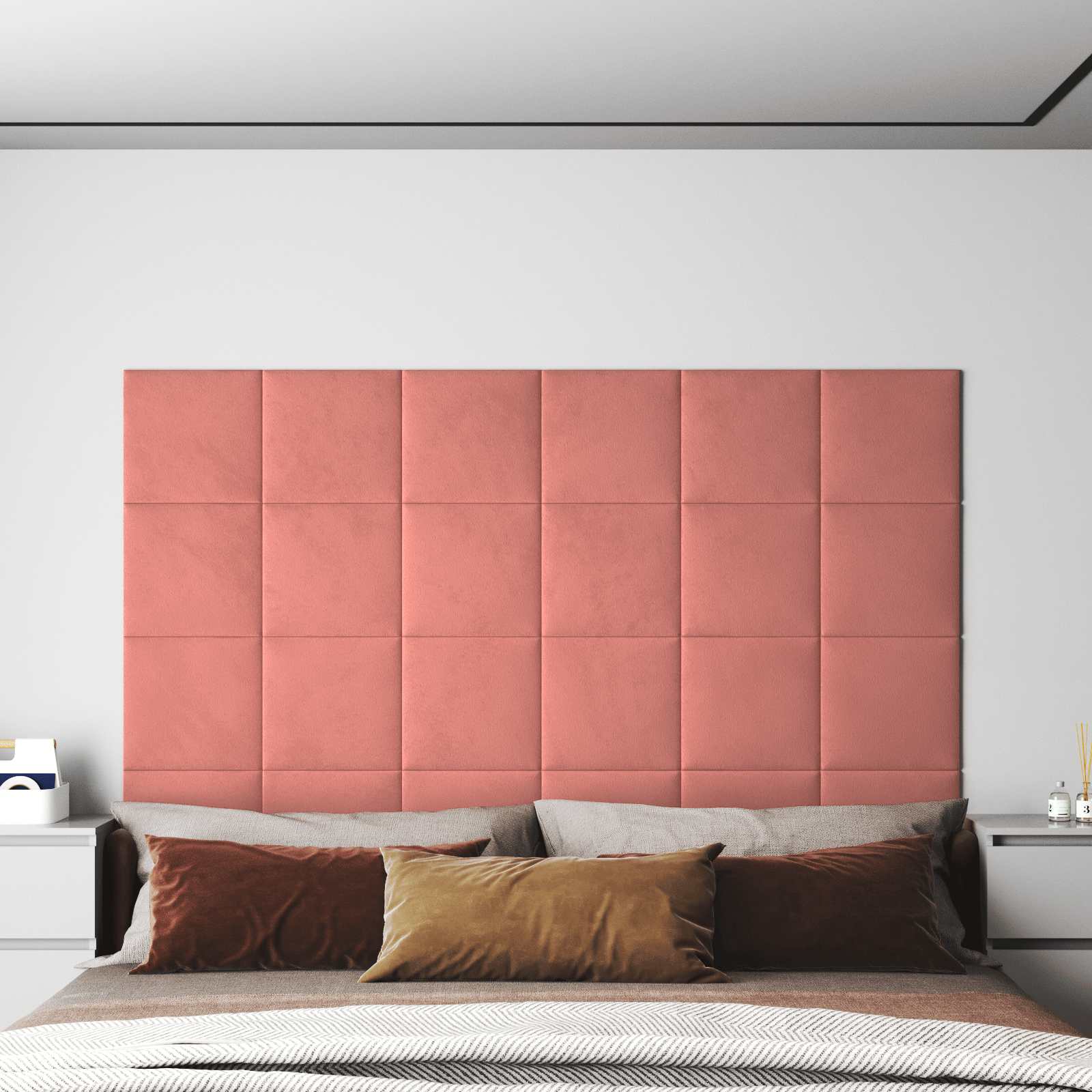 Wandkopfteilen 12 stk. Rosa Samt
