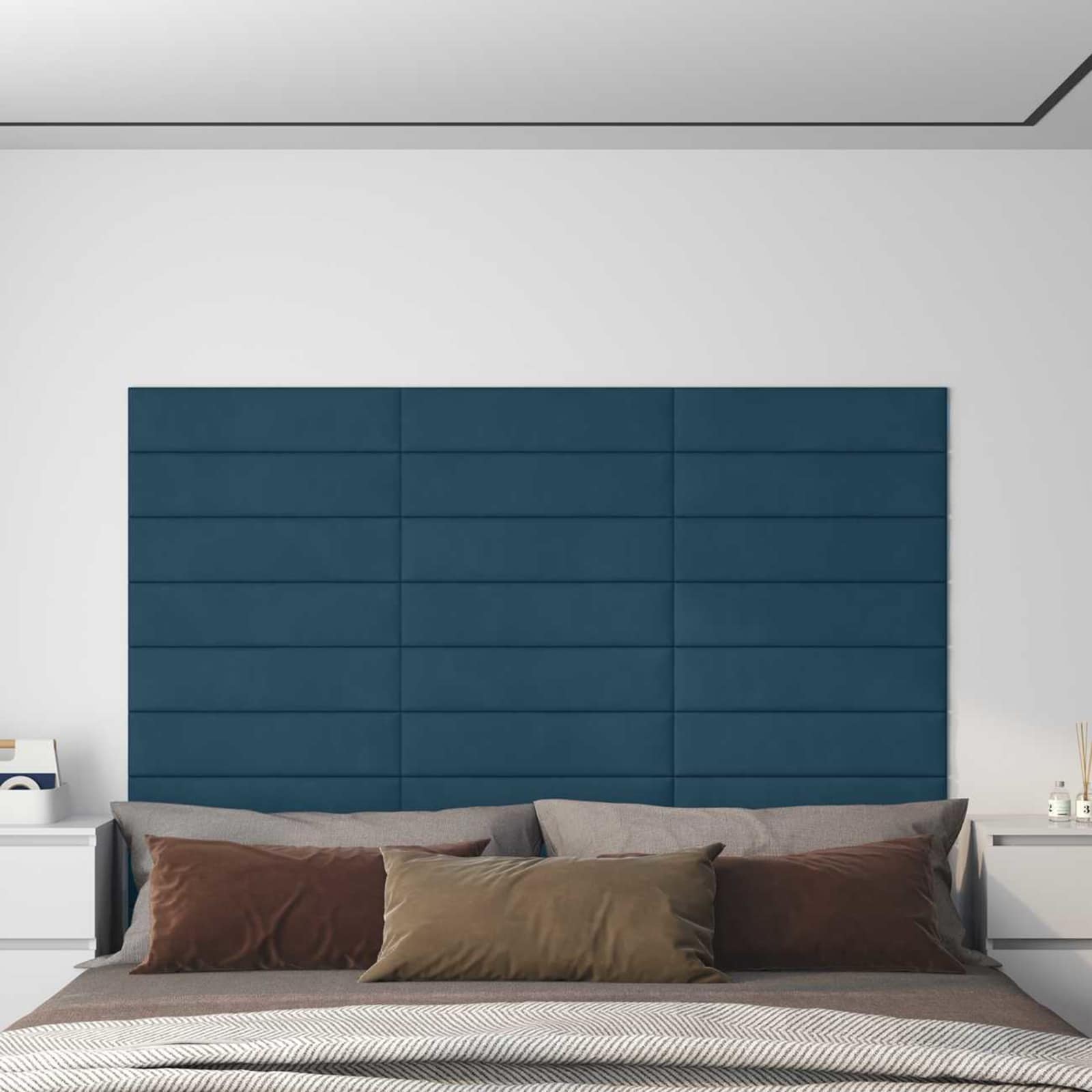 Wandkopfteilen 12 stk. Blau Samt