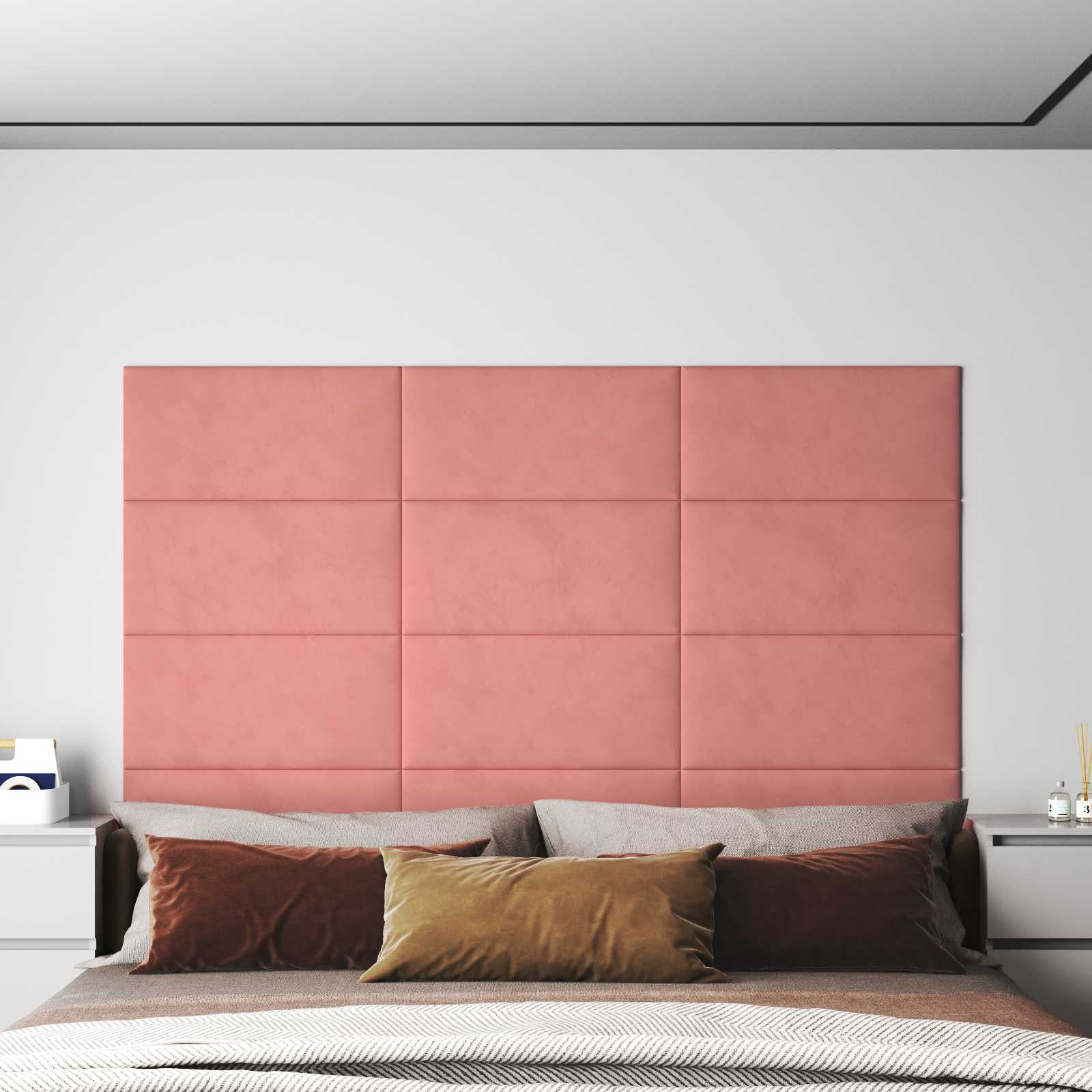 Wandkopfteilen 12 stk. Rosa Samt