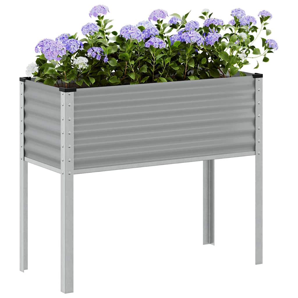 Pflanzkübel Grau 100x45x90 cm Stahl