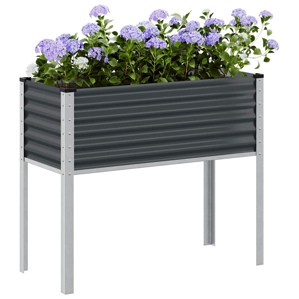 Garten-Pflanzgefäß Anthrazit 100 x 45 x 90 cm Stahl