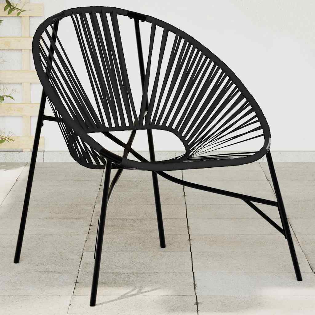 Gartenstuhl in Ei-Form Schwarz Poly Rattan
