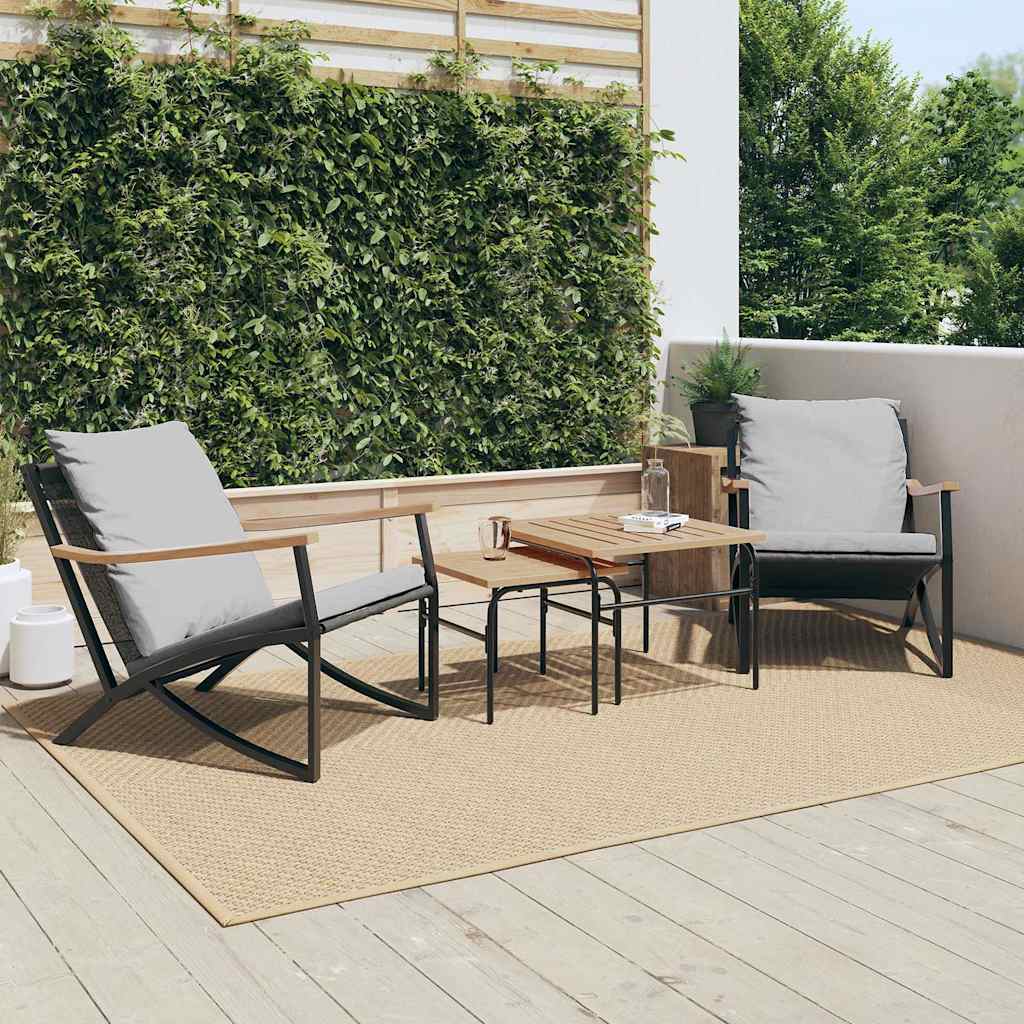 Gartenstühle mit Kissen 2 Stk. Schwarz Stahl
