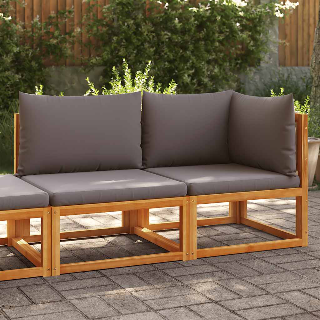 Gartensofa mit Kissen 2-Sitzer Holz Akazie & Seil