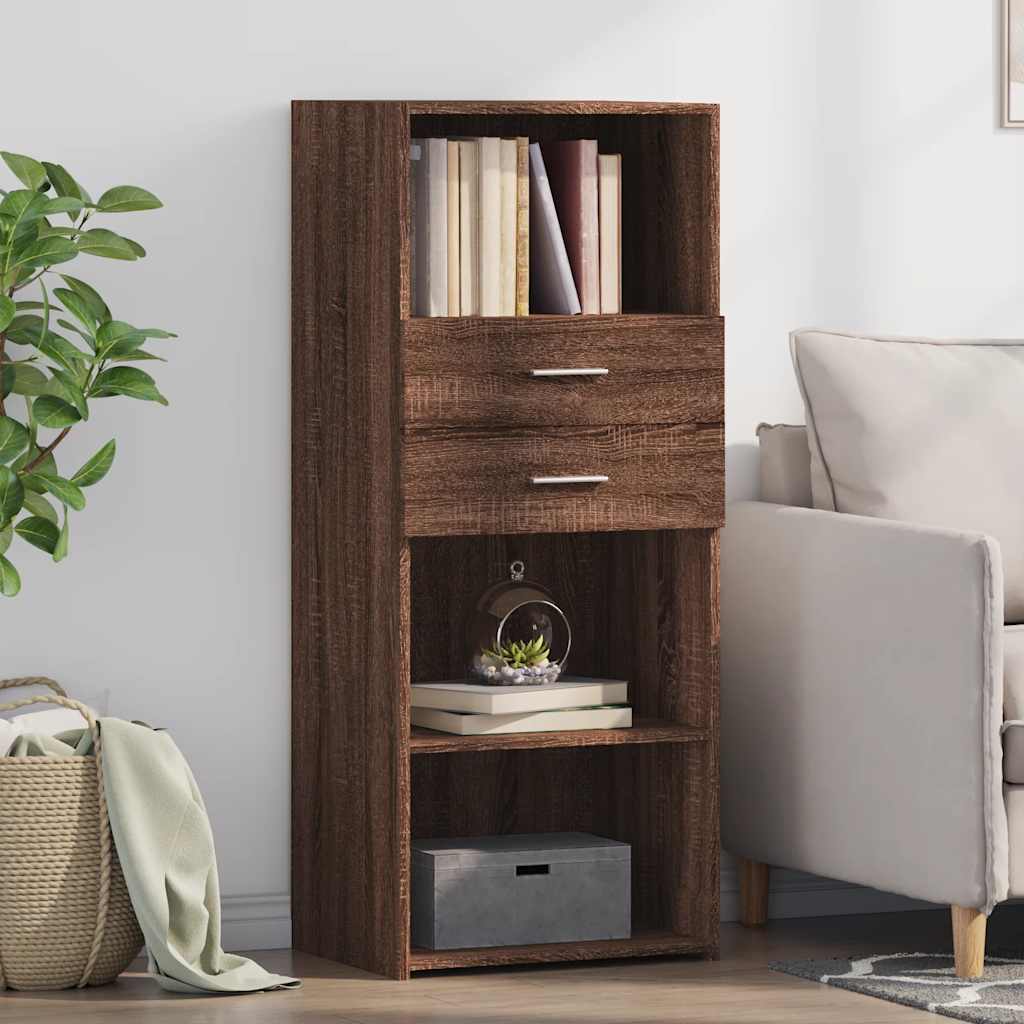 Highboard Braun Eichen-Optik 50x42,5x124 cm Holzwerkstoff