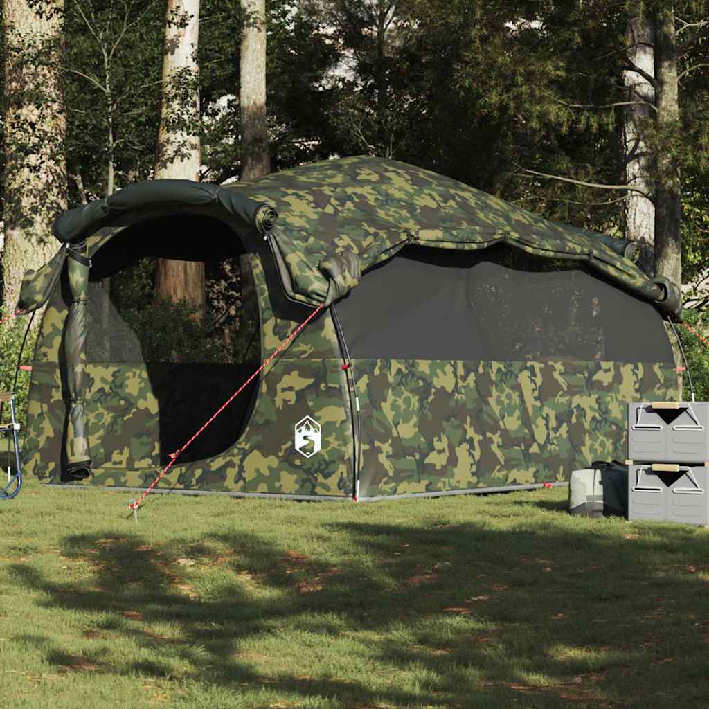 Tunnel-Familienzelt 6 Personen Camouflage Wasserfest