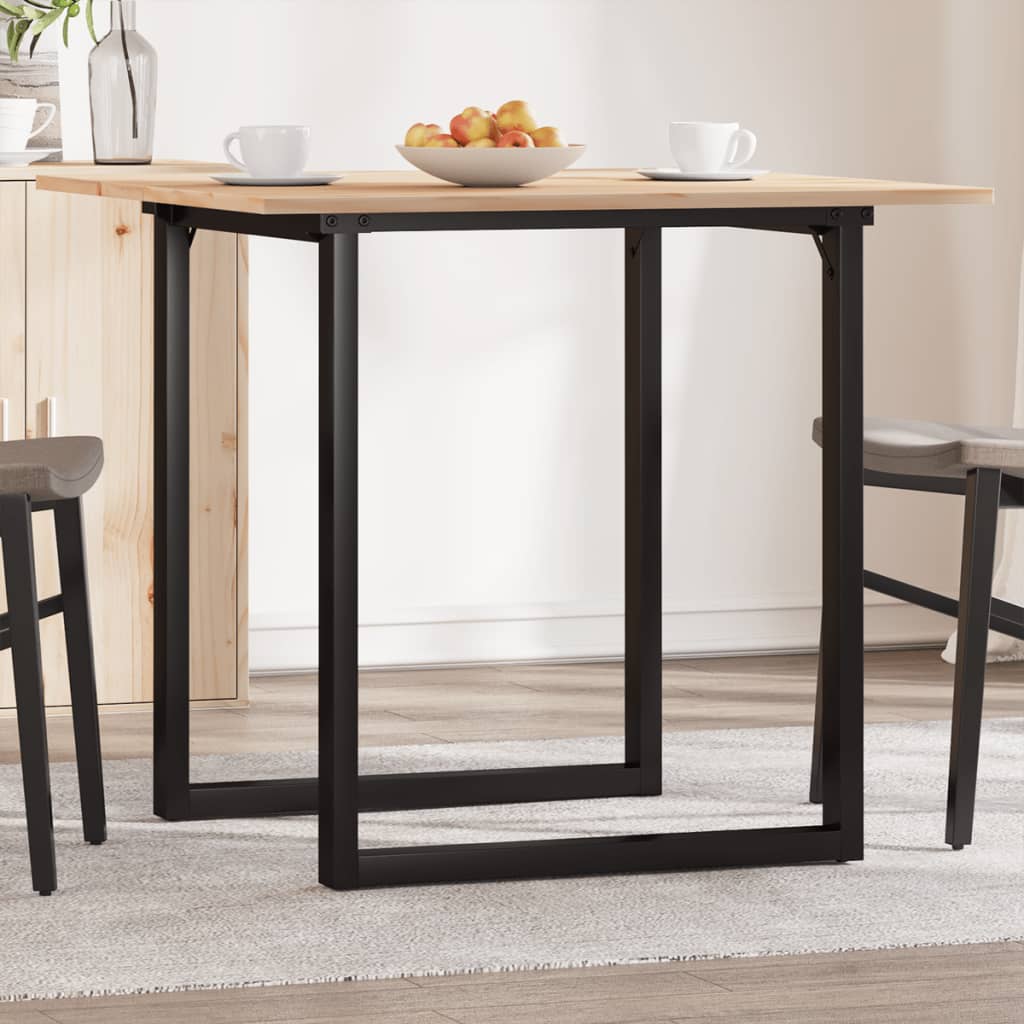 Esstisch O-Gestell 80x80x75 cm Massivholz Kiefer und Stahl