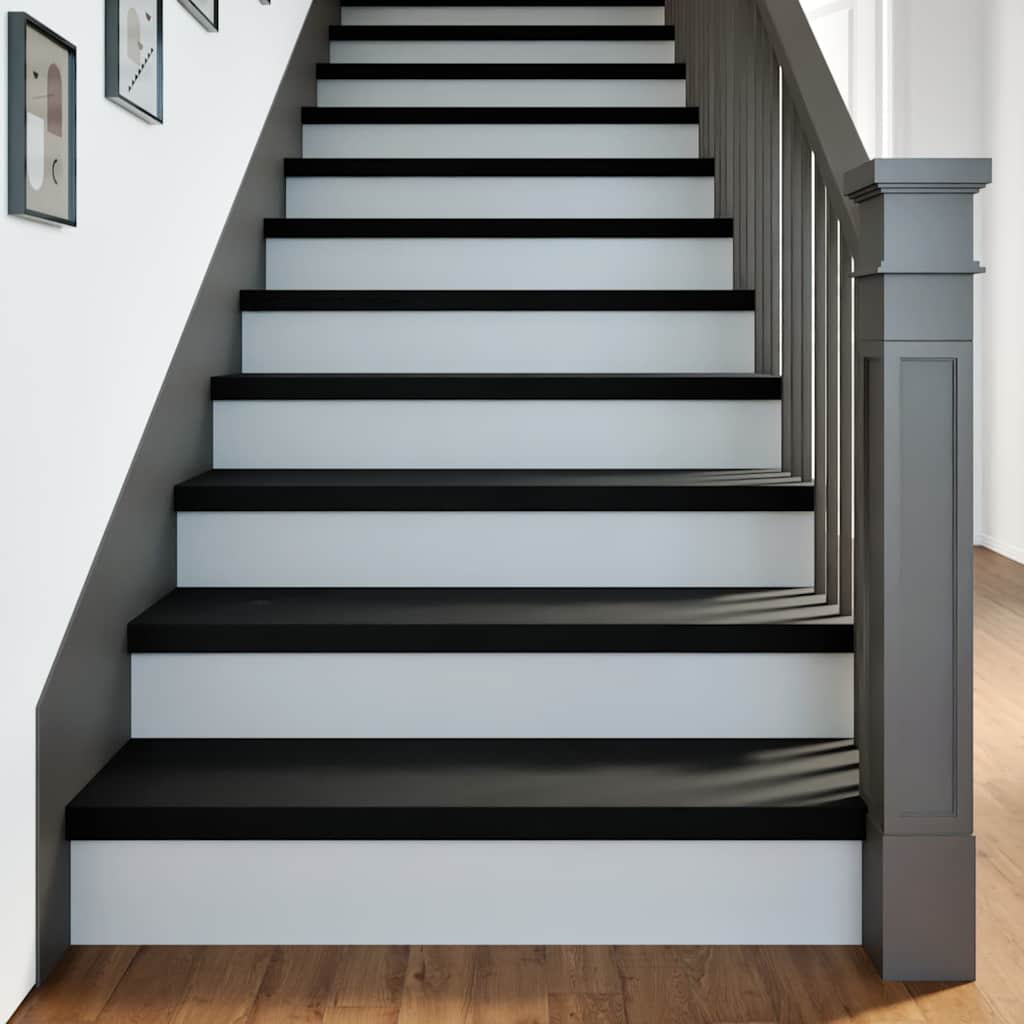 Treppenstufen 8 Stk. Braun-Schwarz 90x25x2 cm Massivholz Eiche
