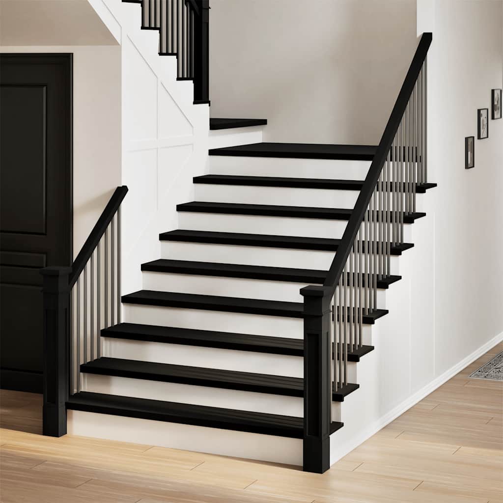 Treppenstufen 8 Stk. Braun-Schwarz 110x25x2 cm Massivholz Eiche