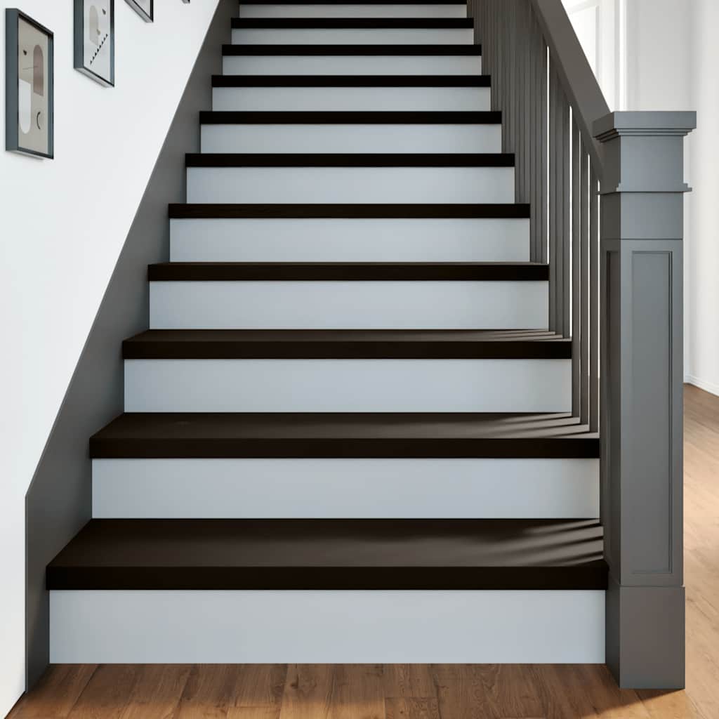 Treppenstufen 2 Stk. Braun-Schwarz 100x30x2 cm Massivholz Eiche