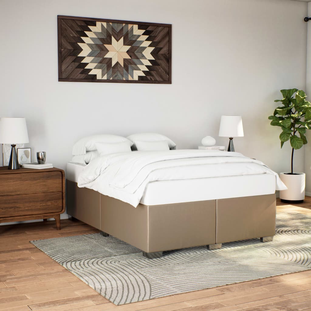 Bettgestell Cappuccino-Braun 140x190 cm Kunstleder