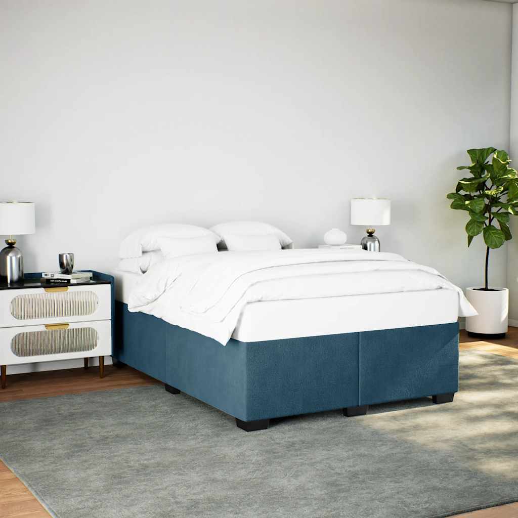Bettgestell Blau 140x200 cm Samt
