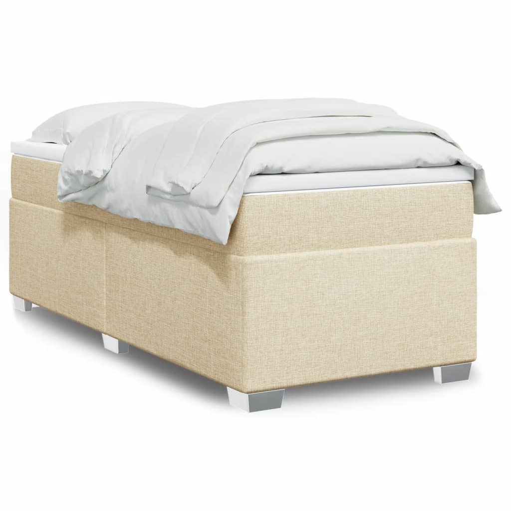 Boxspringbett mit Matratze Creme 80x200 cm Stoff