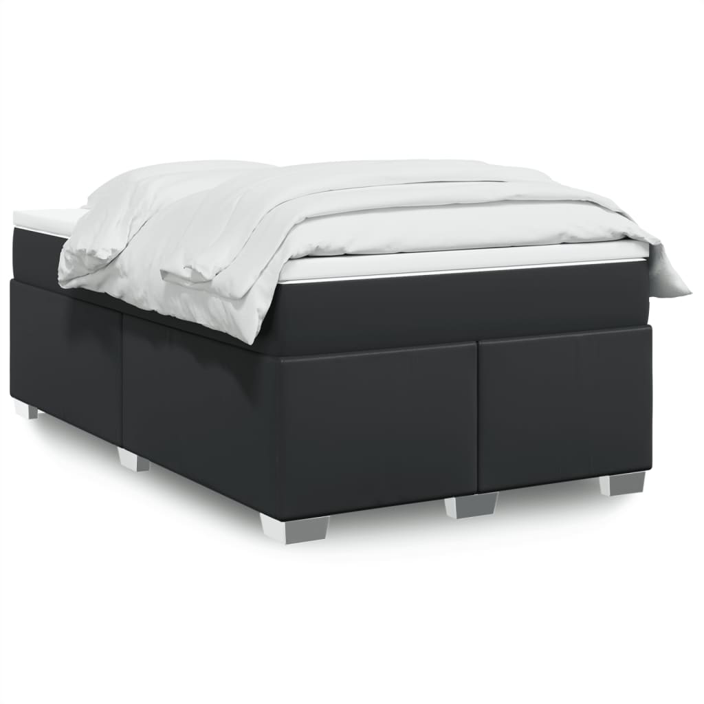 Boxspringbett mit Matratze Schwarz 120x190 cm Kunstleder