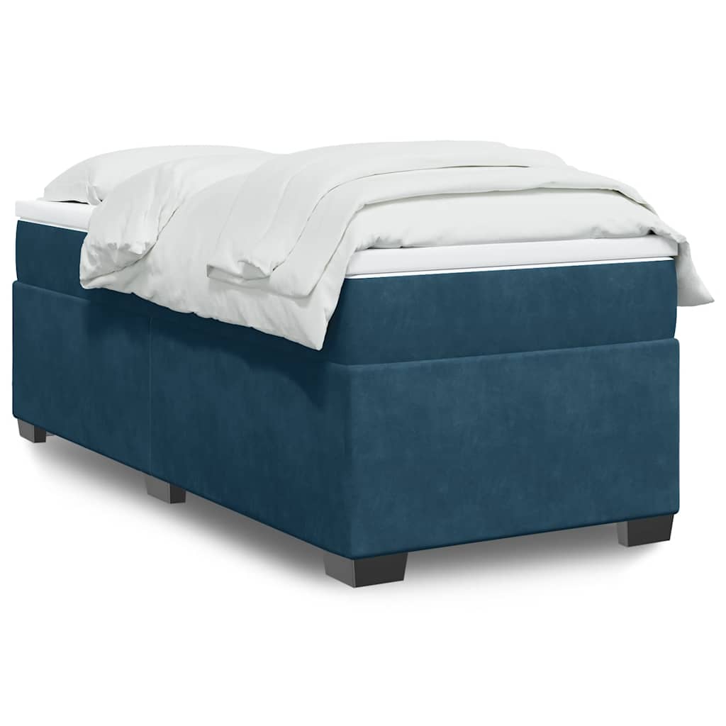 Boxspringbett mit Matratze Dunkelblau 90x190 cm Samt