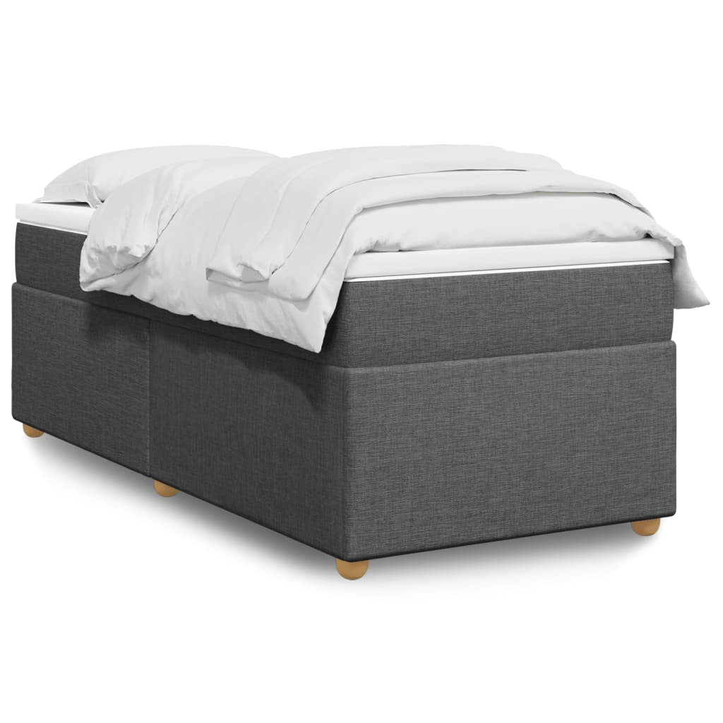 Boxspringbett mit Matratze Dunkelgrau 100x200 cm Stoff