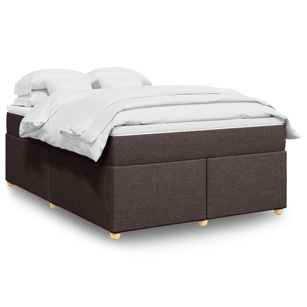 Boxspringbett mit Matratze Dunkelbraun 140x190 cm Stoff