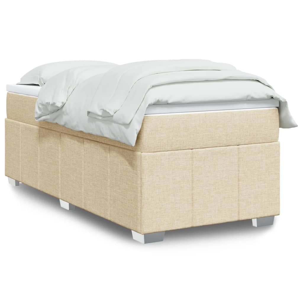 Boxspringbett mit Matratze Creme 80x200 cm Stoff