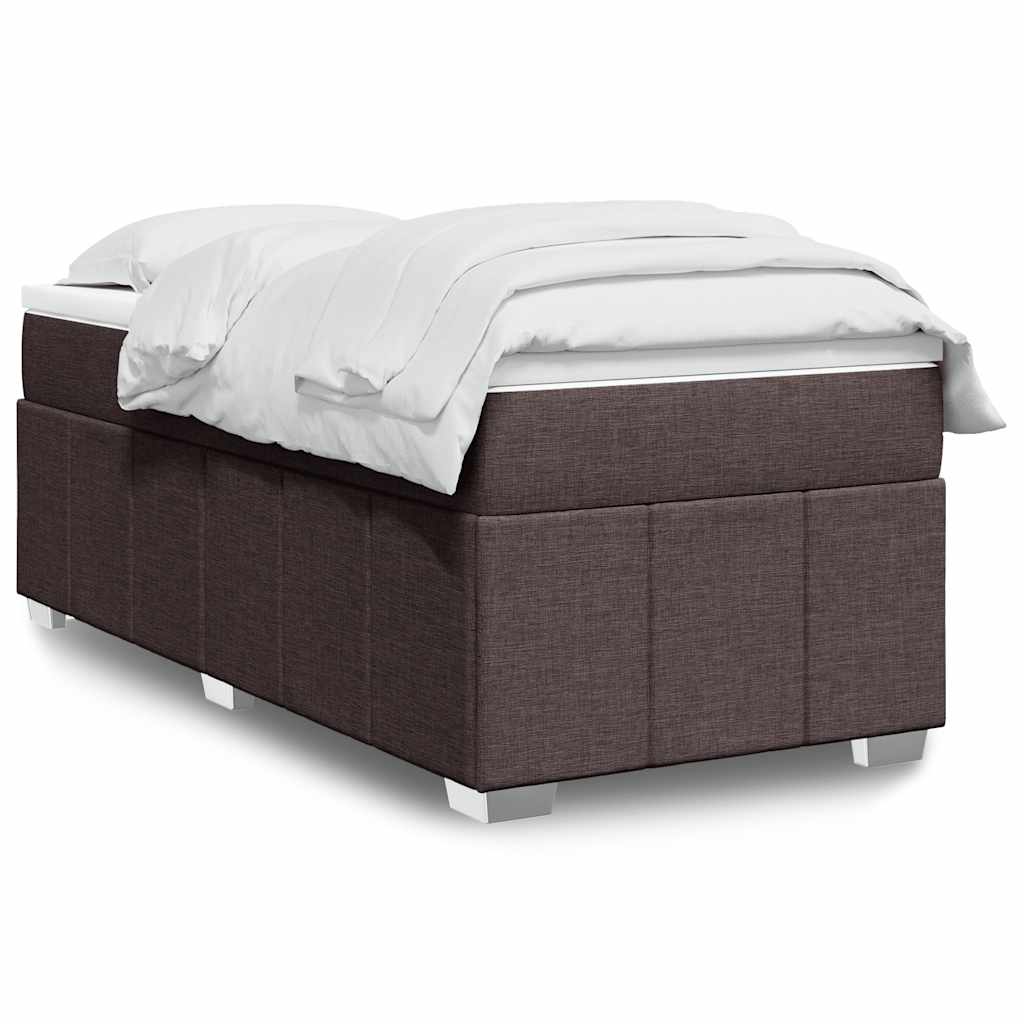 Boxspringbett mit Matratze Dunkelbraun 100x200 cm Stoff