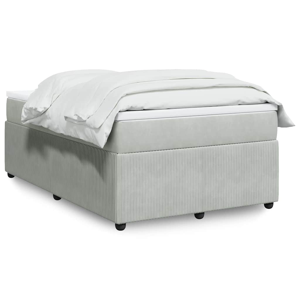 Boxspringbett mit Matratze Hellgrau 120x190 cm Samt