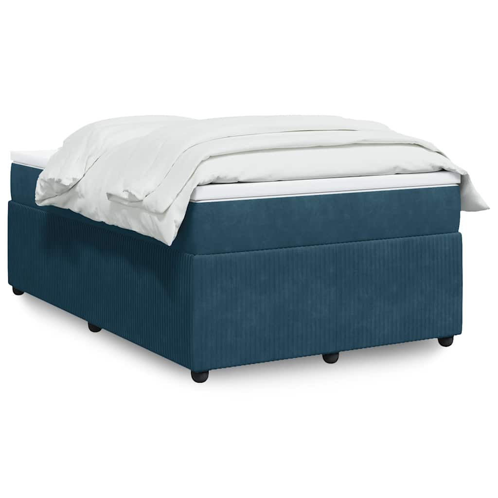 Boxspringbett mit Matratze Dunkelblau 120x200 cm Samt