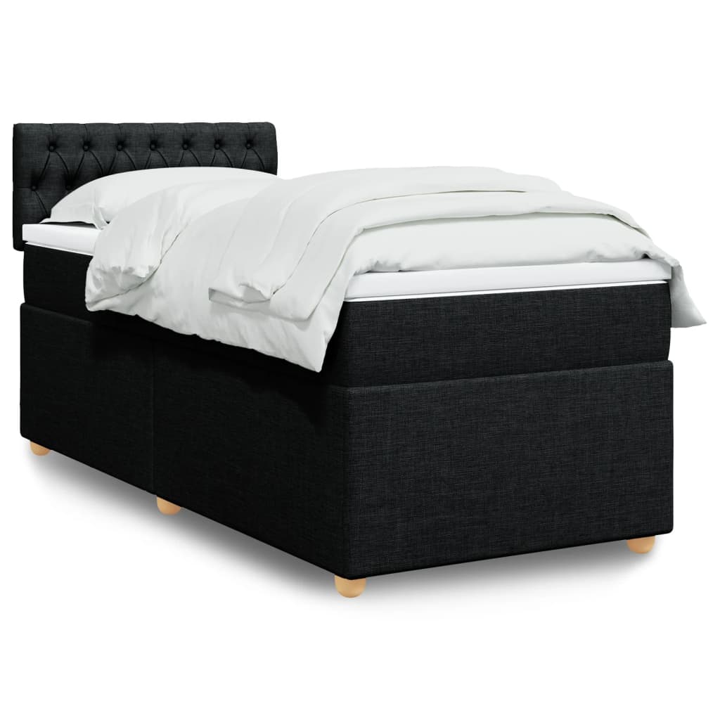 Boxspringbett mit Matratze Schwarz Stoff