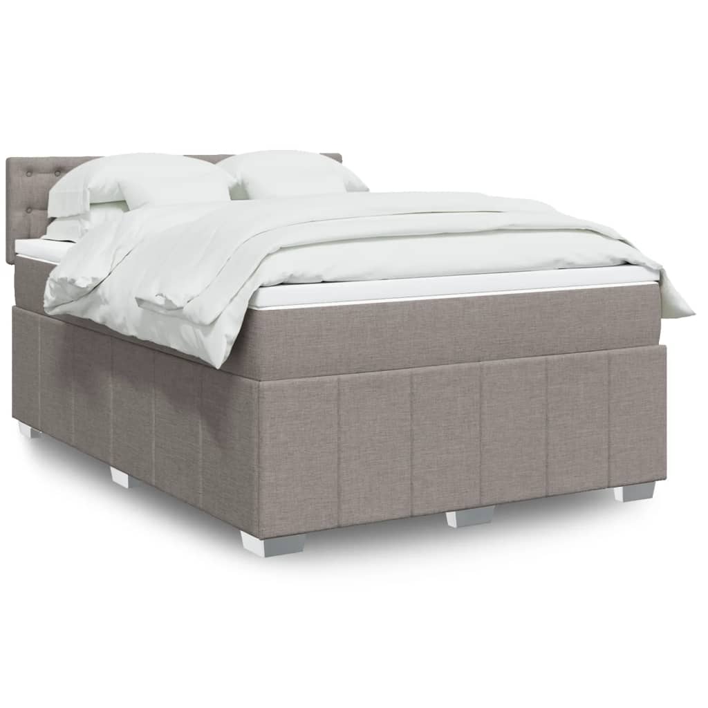 Boxspringbett mit Matratze Taupe 140x190 cm Stoff