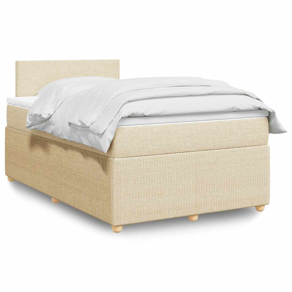 Boxspringbett mit Matratze Creme 120x190 cm Stoff