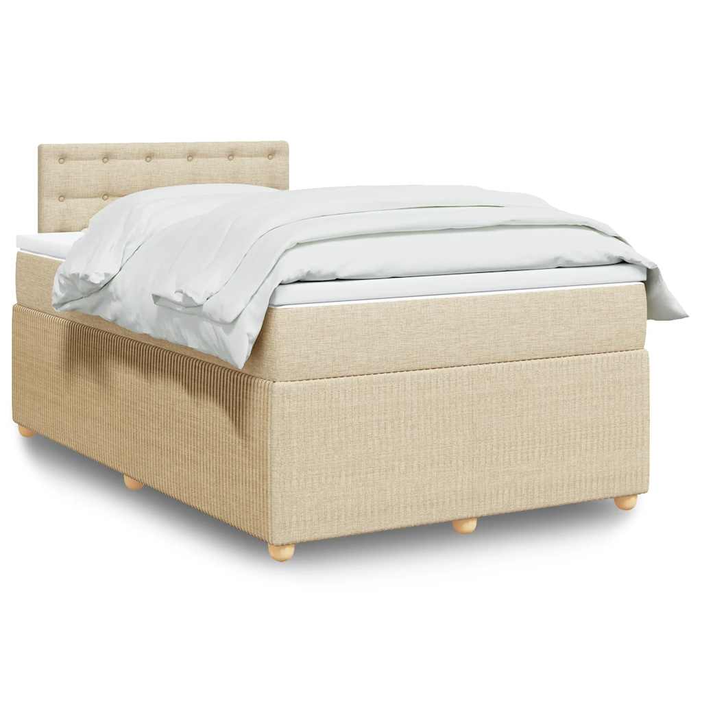 Boxspringbett mit Matratze Creme 120x190 cm Stoff