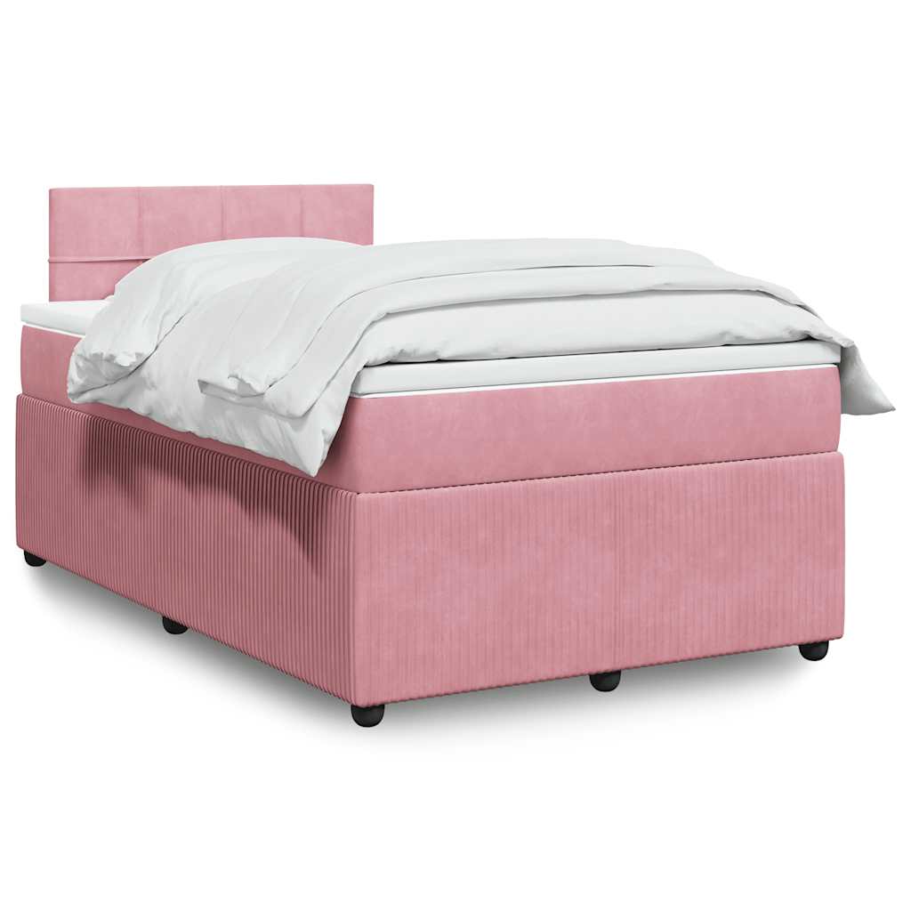 Boxspringbett mit Matratze Rosa 120x190 cm Samt