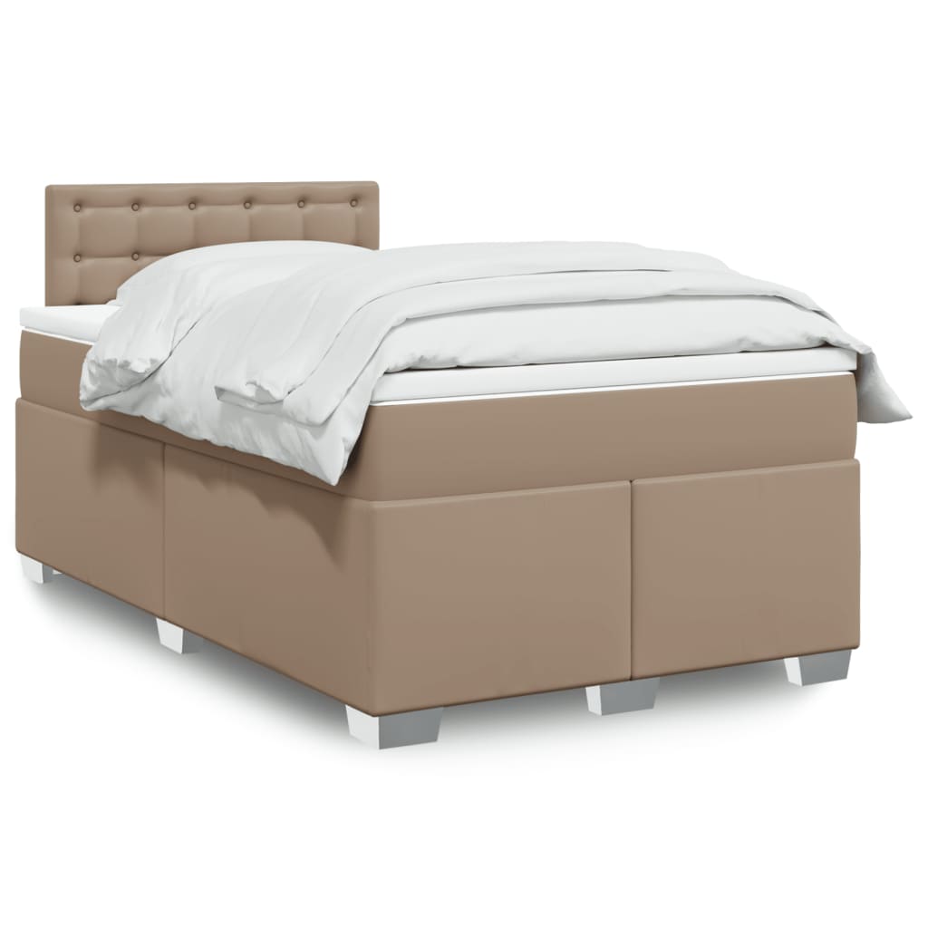 Boxspringbett Matratze Cappuccino-Braun 120x200cm Kunstleder