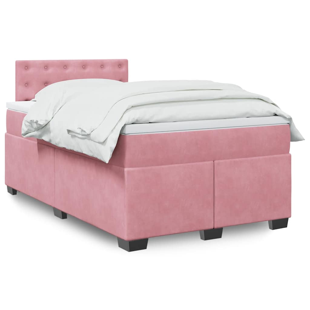 Boxspringbett mit Matratze Rosa 120x190 cm Samt